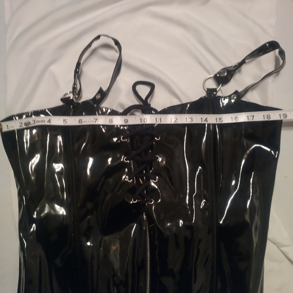 ELEGANT MOMENTS LEATHER Vinyl Overbust Corset Top size 38/1X - Picture 8 of 8